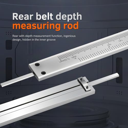 6-Inch/150mm Vernier Caliper Measuring Tool, Fractional Calipers, High-Hardness Steel Mechanical Micrometer, Non-Digital Slide with Dual Imperial/Metric Scale, 0.02 mm&1/128 Inch