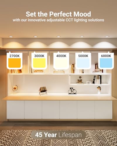 Sunco 4 Inch Slim Canless LED Recessed Downlights 10W Dimmable CCT Switch - 12 Pack