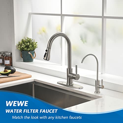 WEWE Brushed Nickel Drinking Water Faucet for RO System & Bar Sink