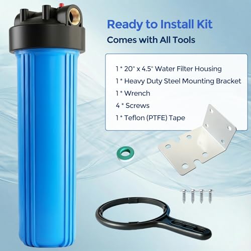 AquaWeaver 20x4.5 Inch Whole House Water Filter Housing - Sediment & More