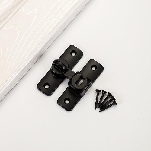 Creative Sliding Door Latches Window Drawers Cabinet Aluminum Alloy Locks Anti-Theft Door Buckle Bolt Home Hardware Tools Black 7.5 * 2.3 * 2.5cm