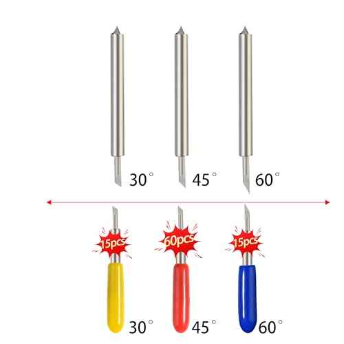 90PCS Replacement Blades,60PCS 45¡ÆStandard Blades, 15PCS 30¡ÆFine Point Blades and 15PCS 60¡ÆDeep Cut Blades