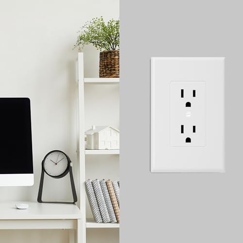 Bates Choice 1-Gang Duplex Wall Plate 3.18x4.98 Inches White 10 Pack