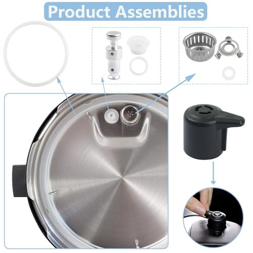 Havexerath 6QT 10-Piece Instant Pot Duo/Duo Plus Replacement Parts Kit with Sealing Ring & Valves