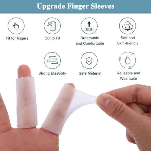 Silicone Finger Cots: Soft Thumb Protector 30 PCS Fingertip Covers for Cracked Finger, Arthritis, Eczema, Nail Tips Guards (30)