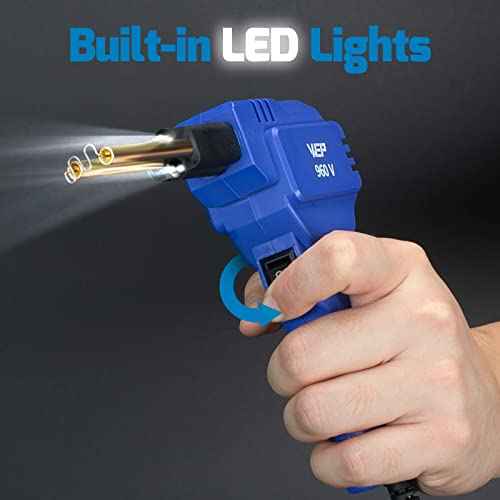 WEP 960-V Plastic Welder Kit 110V with LED Lights with 200 Hot Staples and Pliers for Car Bumper Plastic Welding, Plastic Gas Tank Repair, a Great Automotive Tools for Mechanics