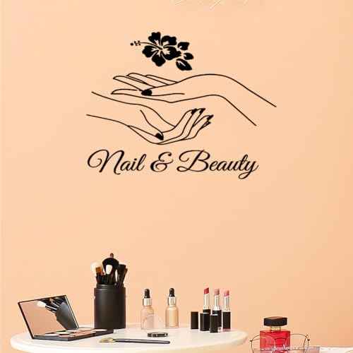 Lchen Nail Beauty Wall Decal, Nail Polish Wall Sticker Removable Art Shop Store Decoration