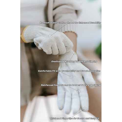 10 Pairs Cotton work gloves - White Safety Work Gloves for repair, construction, Industrial, Warehouse, Gardening, BBQ, and other uses, for men and women, L size