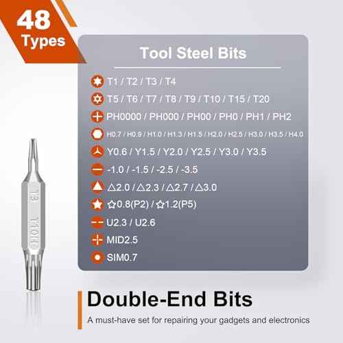 Small Screwdriver Set, 49 in 1 Mini Screwdriver Set with Torx, Phillips, Flat Head, Hex and More, for Jewelers, PC, Glasses, Laptop, Ring Doorbell, Watch, Repair Precision Screw Driver Set Kit