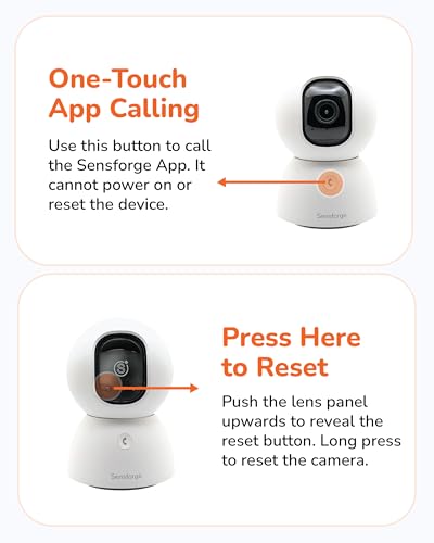 SensForge Wired 2.5K Indoor Pan-Tilt Security Camera with 64GB SD Card, 360° Coverage, AI Human & Pet Detection, Two-Way Audio, No Subscription, White