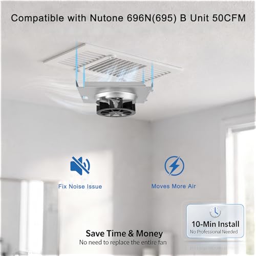 REHAVE C350BN Upgrade Pure Copper Motor 50CFM Bathroom Fan Replacement