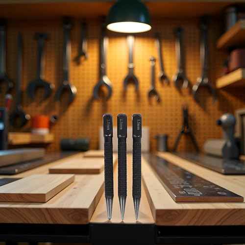 3Pcs Black High-carbon Steel Center Punch Set 10cm Non Center Punch For Alloy Steel Metal Wood Marking Drilling Tool Center Punches Punches Hand Tools