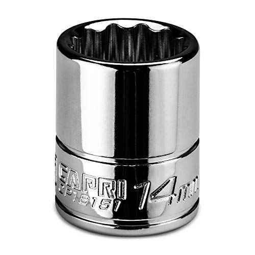 Capri Tools 14 mm Shallow Socket, 1/4 in. Drive, 12-point, Metric