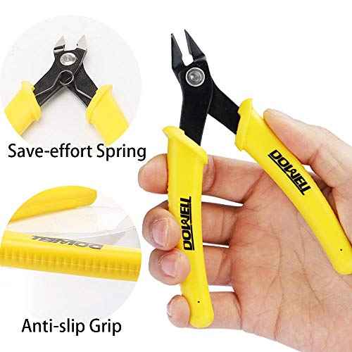 DOWELL Micro Cutter Flush Cutter Electronics Soft Wire Cutters Professional Cutting Copper And Aluminum Wire Cables (3PC)