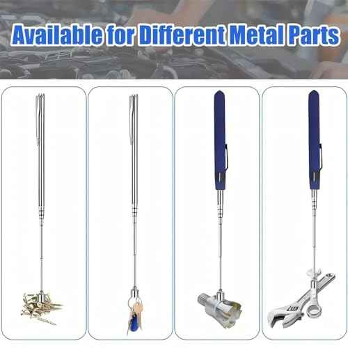 Telescoping Magnetic Pickup Tool - Extendable Stick 2Pcs Includes 8LB & 2LB Magnet for Mechanics, Car Tools, Reaching Hard-to-Reach Areas