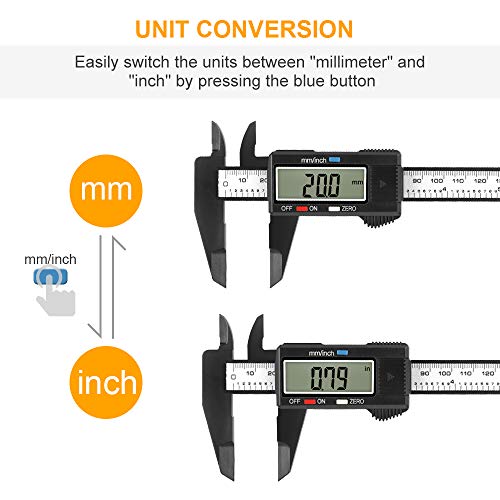 Sangabery Digital Caliper 0-6 Inch S-0916 with Large LCD Screen & Precise Measurement
