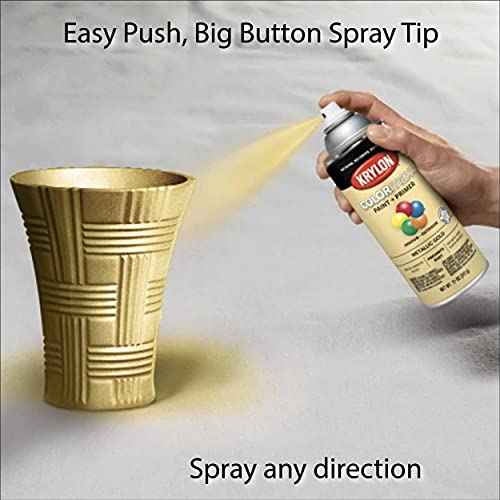 Krylon K05588007 COLORmaxx Spray Paint and Primer for Indoor/Outdoor Use, Metallic Gold, 11 Ounce (Pack of 1)