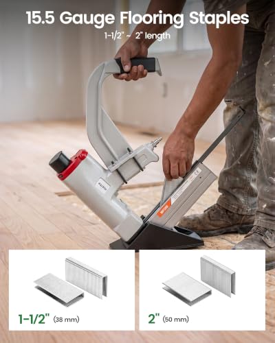Meite 15.5 Gauge 2-Inch Flooring Staples 1,012 Pack - Compatible with Most Staplers
