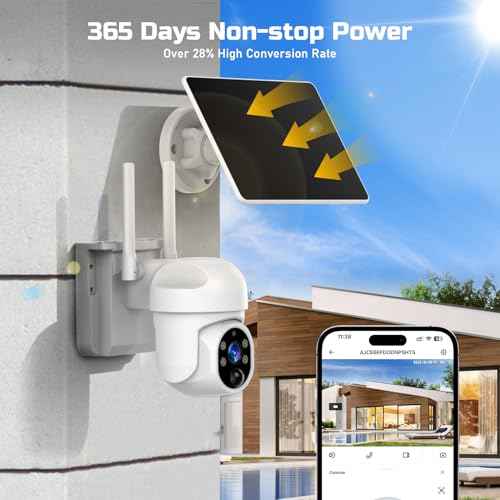 4G LTE Cellular Solar Security Camera Wireless Outdoor, 4G LTE Cellular Security Camera Includes SIM Card, Solar Powered Cellular Camera with PIR Motion Detection & Color Night Vision & Two-Way Audio