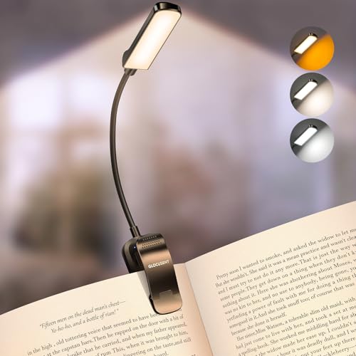 Glocusent Black 13 LED Book Reading Light, Night Reading Lamp, Gift for Book Lovers