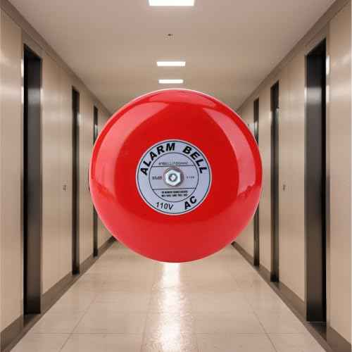 Estink Fire Alarm Bell, CB-6B 95dB 5.9in Aluminum Base Electric Round Alarm for School, Elevators, Industrial & Construction Applications (AC110V)