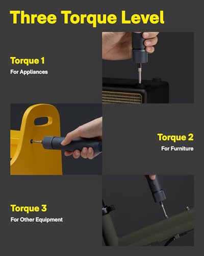 HOTO 25-Piece Cordless Electric Screwdriver Kit with LED Light, Rechargeable Battery