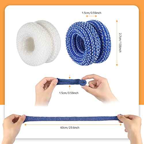 Nuanchu 40 Pcs Finger Bandage Finger Cots Protectors Tubular Breathable Bandage for Wound Care Cotton Fingertips Covers Disposable Cots for Thumb Sprains Gardening Fitness (White,Blue,23.6 Inch)