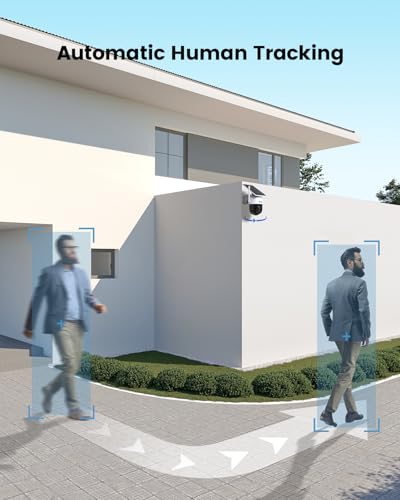 Aosu 1 Pack Outdoor Wireless Solar Camera with Fixed Solar Panel 2K PTZ Surveillance
