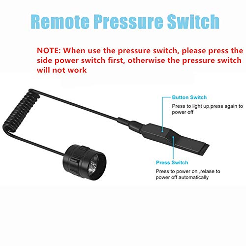 BESTSUN Tactical Flashlights Rechargeable 3000 High Lumen Super Bright LED Flashlight 5 Modes Weapon Light with Picatinny Offset Mount and Pressure Switch, USB Cable Included