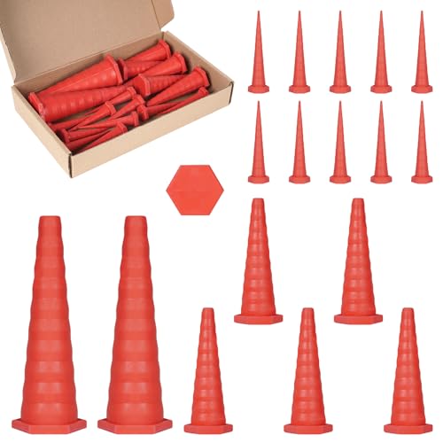 17Pcs Hydraulic Oil Line Plugs Set - Red Rubber Pipe Caps for Maintenance