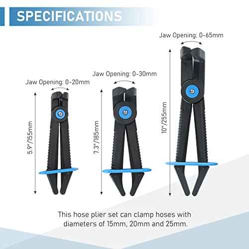ATPEAM Hose Clamp Pliers Set - 3 PCS 90¡Æ Angled Plastic Fuel Line Clamp Pliers for Fuel, Gas, Brake, Radiator, and Coolant Hoses