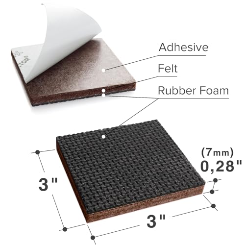 X-PROTECTOR Non Slip Furniture Pads ? 12 Premium Furniture Grippers 3"! Best SelfAdhesive Rubber Feet Furniture Feet ? Ideal Non Skid Furniture Pad Floor Protectors ? Keep Furniture in Place!