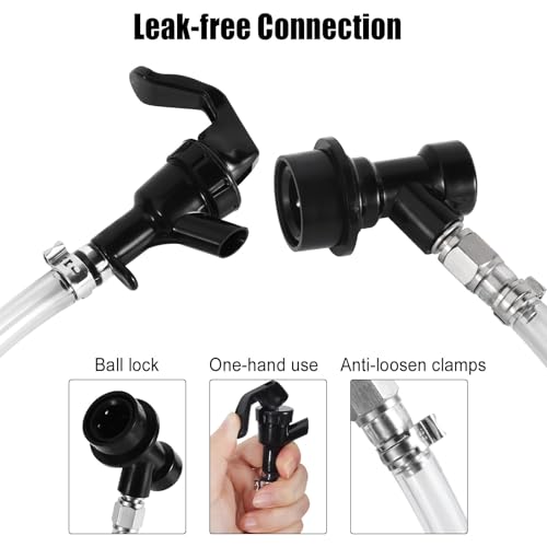 Ferroday 5ft Ball Lock Beer Line Assembly Kit for Corny/Keg Taps - Includes 5 ft Tube & Accessories