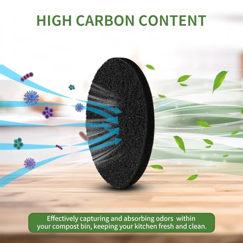 Saiqiang 7.25 Inch Compost Filter Set 12 Pack – Charcoal Replacement Filters for Kitchen Compost Bins