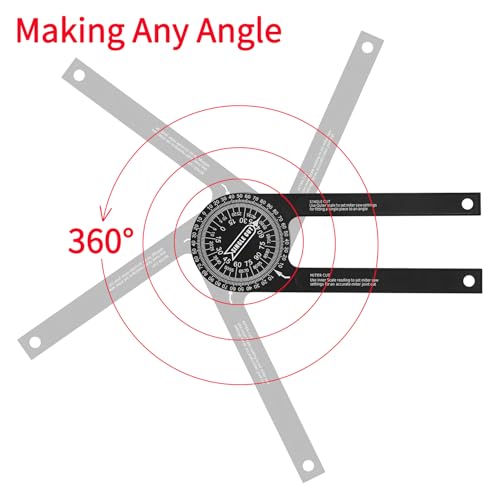 WYTUDTE Aluminum Miter Saw Protractor 7-Inch Angle Finder - Rust-Proof