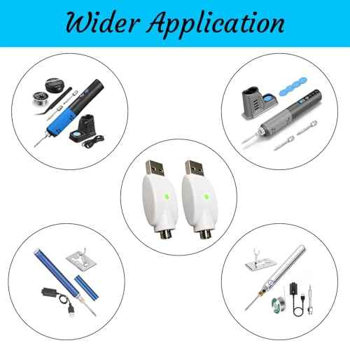 2 Pcs Replacement Tip Chargers for Wireless Soldering Iron - Charger with LED Indicator - Usable for ELMCONFIG, for JYJZPB, for Aigogo & More Soldering Iron Devices with Thread Tips