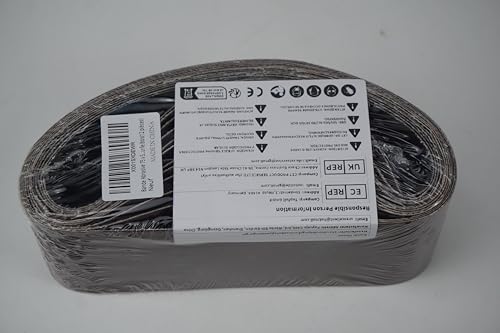 3x21 3 x 21 Inch Sanding Belt Pack 3-Inch x 21-Inch,12 Pcs(4 Each of 80 120 150 Grits) Aluminum Oxide for Sander
