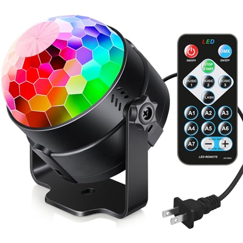 Luditek Sound Activated Party Lights with Remote - Disco Ball, Strobe & DJ Lighting for Home & Events