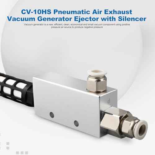 Vacuum Generator CV-10HS Pneumatic Air Exhaust Valve with Vacuum Ejector, Compressed Pneumatic Air Exhaust Vacuum Generator
