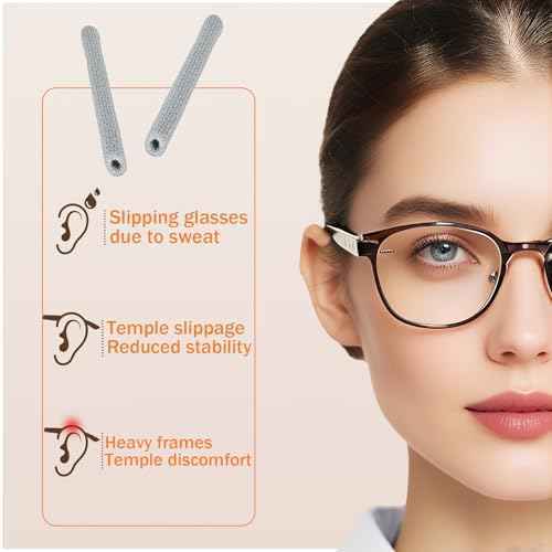 Eyeglass Ear Grips,Anti-Slip Elastic Comfort Ear Cushion,Cotton Glasses Ear Hanger Holder for Most Glasses