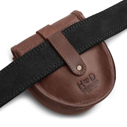 Hide & Drink, Bushcraft Leather Pouch Handmade from Full Grain Leather - Waist Holster Bag, Conveniently Attaches to Belt - Accessory for Storing Tools and Equipment for DIY Projects - Bourbon Brown