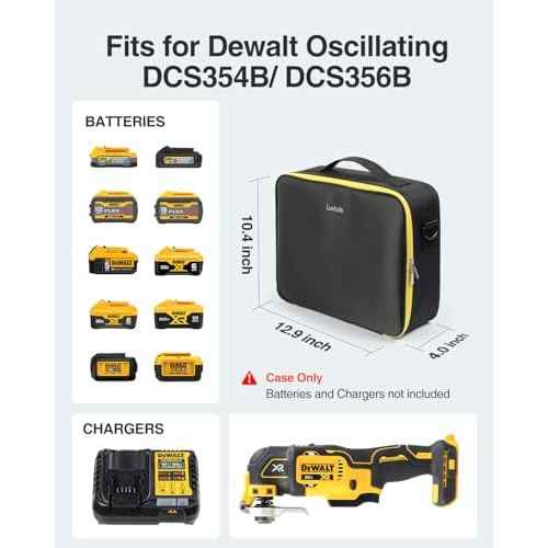 Luxtude Hard Tool Case for DEWALT 20V MAX XR Oscillating Multi-Tool DCS354B/ DCS356B, Portable Storage Cases Carrying Holder Organizer for DEWALT 20V MAX XR Battery & Charger (Case Only)