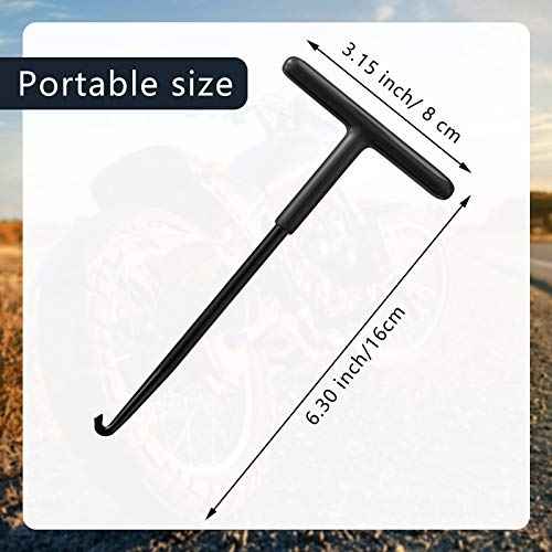 2 Pieces Exhaust Spring Puller Tool Hooks Tool Exhaust Hangers Removal Motorcycle Trampoline T Handle Hooks Expander Snowmobile Puller Pipe for Dirt Bike(Black)