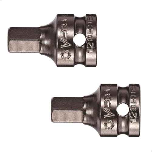 VEGA Hex 6mm Socket Bit. Professional Grade 1/4" Square Drive Allen Hex 6mm Bit Socket. 120H060SB-2