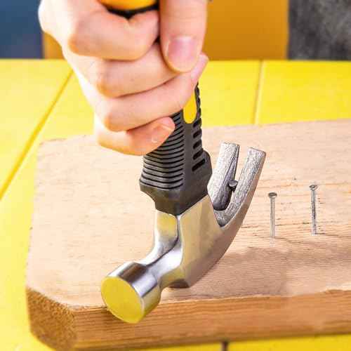 Small Claw Hammer, Kid Hammer,Mini Steel Head Small hammer Wood Hammer Solid wood handle claw hammer for House & DIY (black)