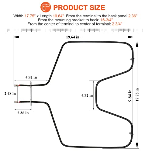 Beaquicy WB44T10010 Oven Bake Element for GE Spectra - 2585W 240V Bottom Heat
