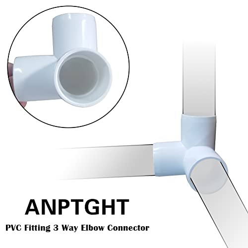 White 3/4” PVC Tee Fitting - 3 Way Elbow Connector Furniture Grade 8 Pack