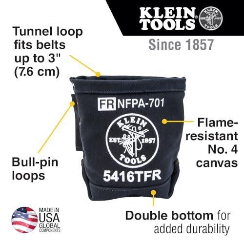 Klein Tools Flame Resistant Canvas Tool Bag with 3 Pockets, 9x5x10 Inch
