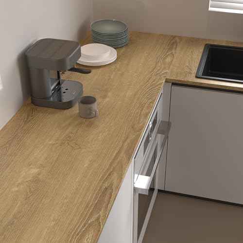 VaryPaper Light Brown Wood Grain Contact Paper for Cabinets Wood Wallpaper Peel and Stick Countertops Waterproof Removable Self Adhesive Wood Vinyl Wrap for Furniture Table Desk Shelves 15.7''x78.7''