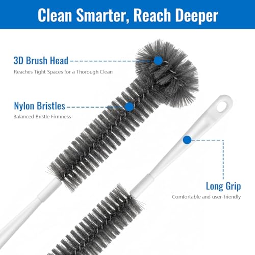 14.6-Inch Garbage Disposal Cleaning Brush - Flexible Long-Handle Scrub Tool for Deep Clean & Odor Removal
